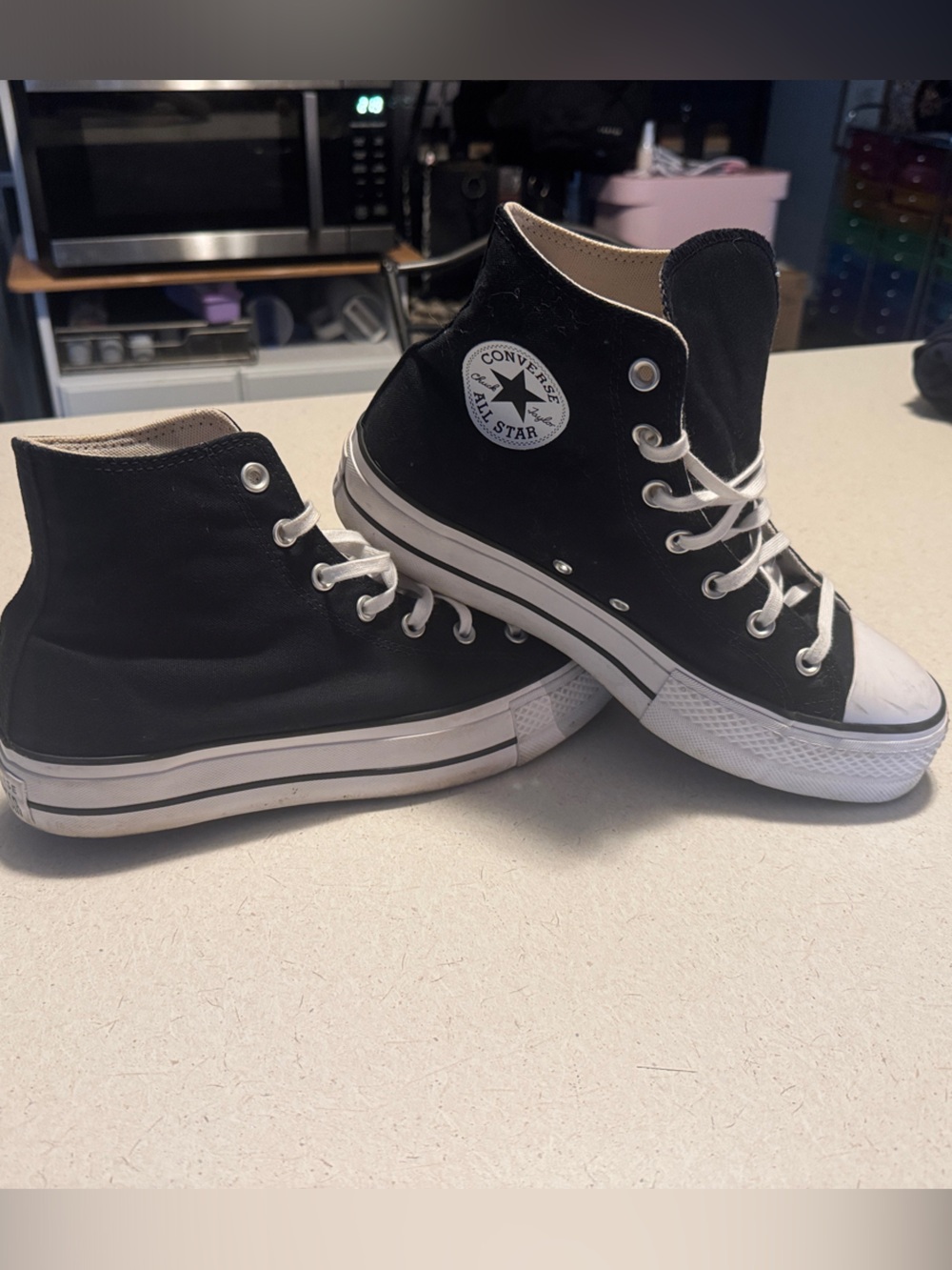 Converse Black and White High Top Sneakers